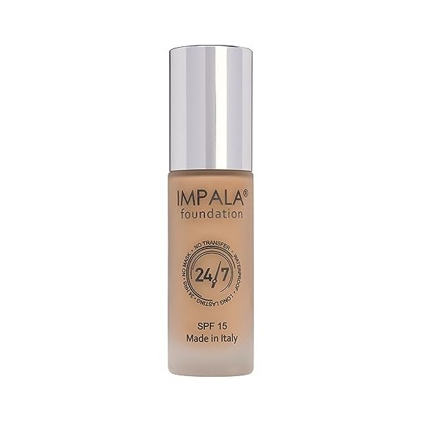 Impala - Fond de Teint 24/7 Waterproof Couleur Clair Ivory Nº 03 | Maquillage Longue Durée | Avec Protection Solaire SPF15 | 