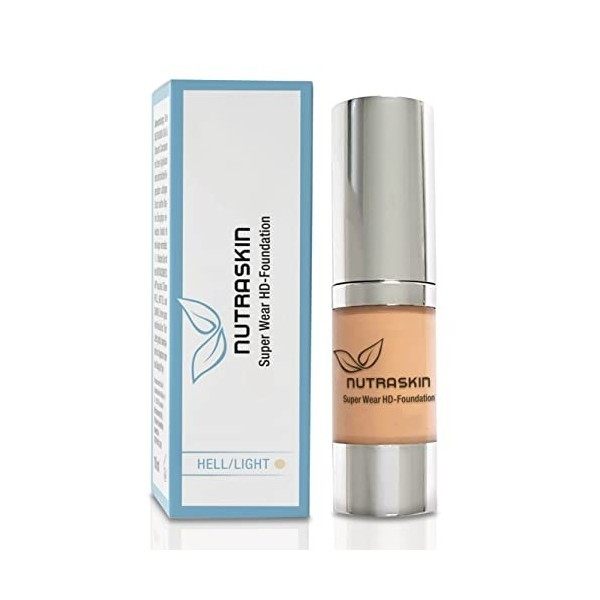 Nutraskin Super Wear HD Font de Teint Clair - Correcteur Liquide Teinté I Base de Maquillage Liquide pour un Teint Éclatant I