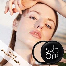 Poudre Compacte Peaux Grasses,Poudre Minérale Pressée Velours | Oil Control Concealer Maquillage BB Cream Cushion Fond de tei