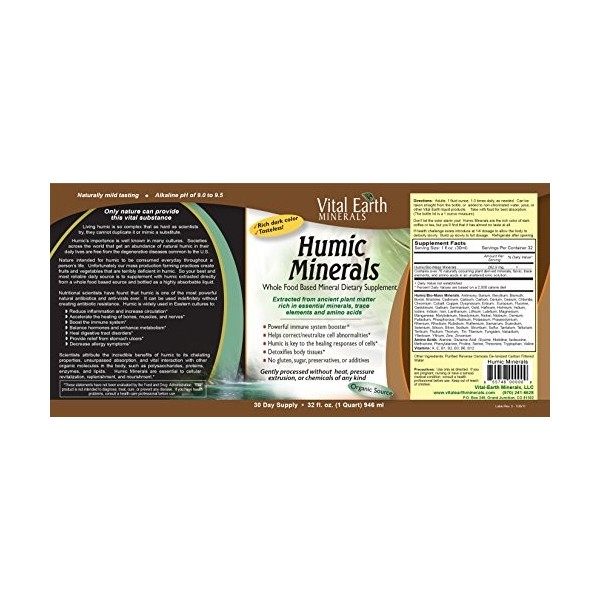 Vital Earth Minerals - Humic Mineraux 946 ml