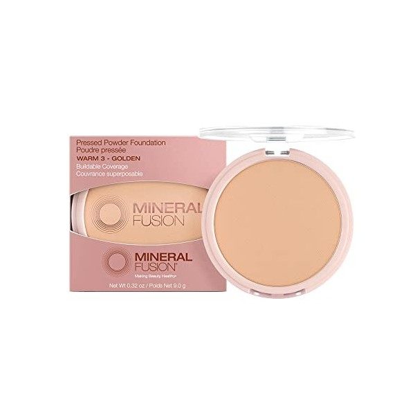 Mineral Fusion Natural Brands Pressed Foundation, Warm 3, 0.32 Ounce by Mineral Fusion