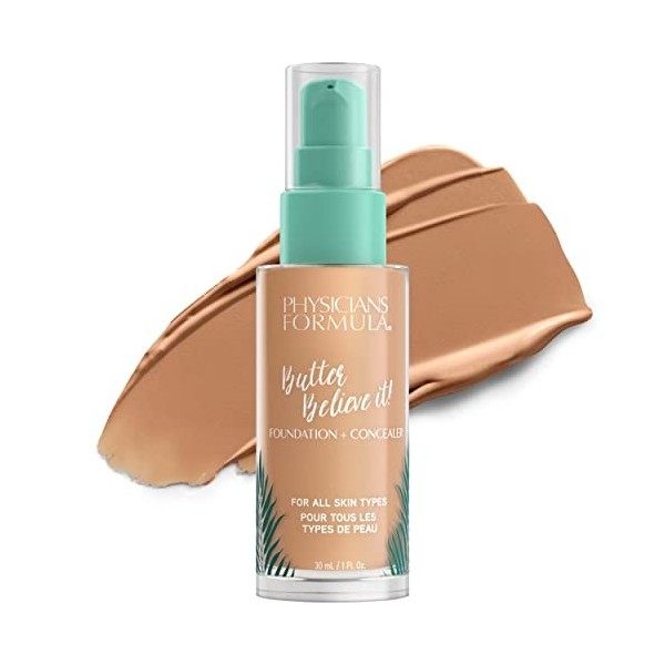 Physicians Formula, Beurre Murumuru Believe It ! Foundation + Concealer, Fond de Teint et Correcteur Crémeux pour un Eclat Ra