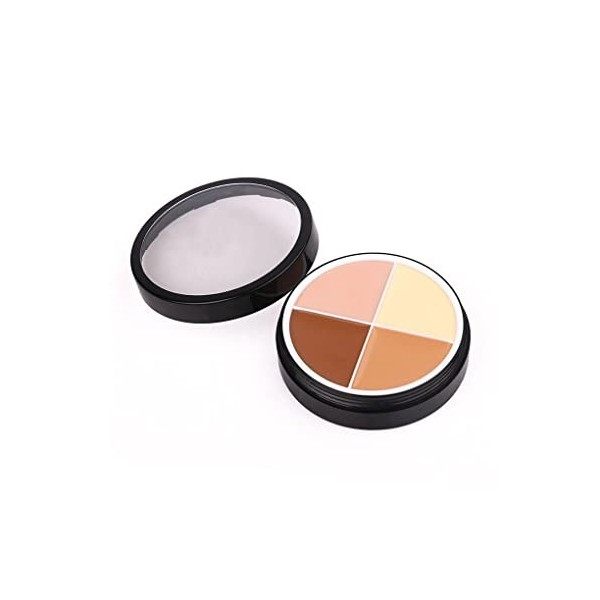 Allayu Correcteur Maquillage Fond de Teint 4 Couleurs Visage Dark Circle Couverture Crème Portable Amovible Lisse Palette Cos