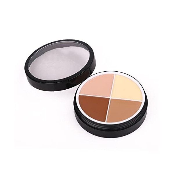 Allayu Correcteur Maquillage Fond de Teint 4 Couleurs Visage Dark Circle Couverture Crème Portable Amovible Lisse Palette Cos