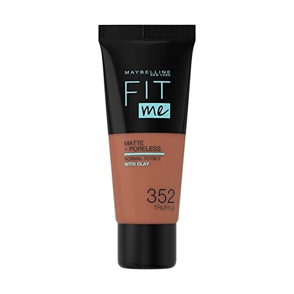 Maybelline New-York - Fond de Teint Fluide Fit Me Matte & Poreless - Peaux normales à grasses - Teinte : 352 Cacao - 30 ml