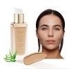 Oulac Fond de teint Couvrant Imperfections Hydratant, 50% dhydratants émollients, longue tenue pour un fini mat naturel et s