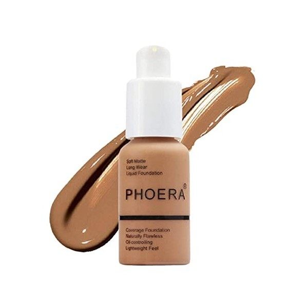 Glamza Phoera Fond de teint et anti-cernes - Couvrance complète - Longue tenue, effet matifiant 109 Mocha Fond de Teint