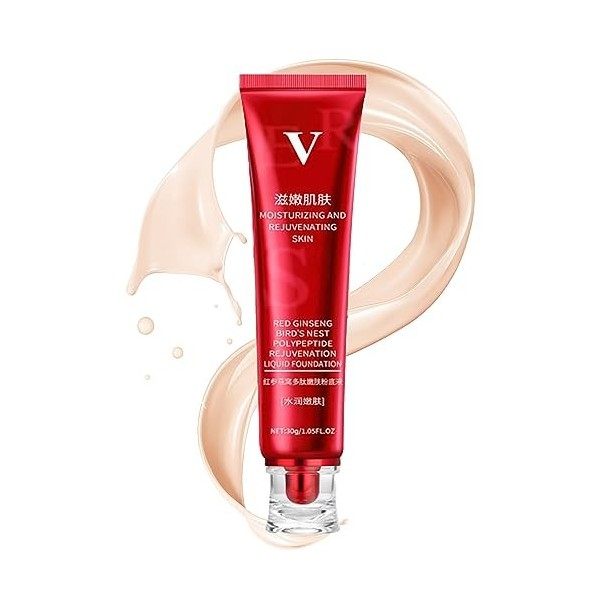 FV Foundation Waterproof Red Foundation FV Red Ginseng and Birds Nest Peptide Skin Nourishing Foundation Red Ginseng Liquid 