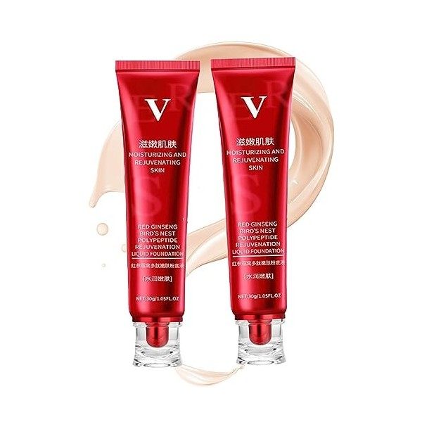 FV Foundation Waterproof Red Foundation FV Red Ginseng and Birds Nest Peptide Skin Nourishing Foundation Red Ginseng Liquid 