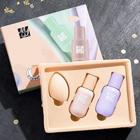 Tkekruh Fond de Teint,Dapprêt Correcteur de Couleur Pour le Visage Mauve,Neutralise les Irrégularités et les Rougeurs de la 