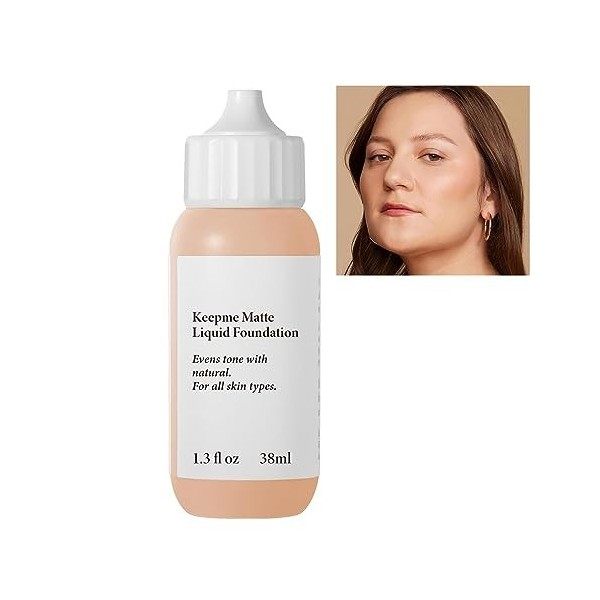 Fond de teint sans huile - Maquillage de fond de teint mat hydratant à couvrance totale - Fond de teint liquide de base de co