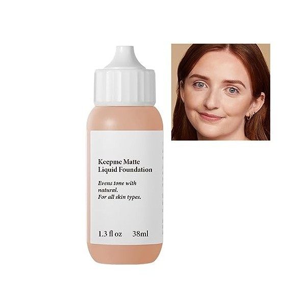 Fond de teint sans huile - Maquillage de fond de teint mat hydratant à couvrance totale - Fond de teint liquide de base de co