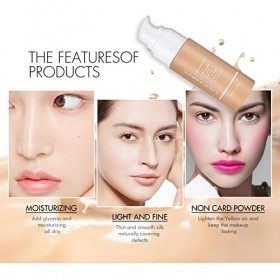 Allbesta Fond de teint anti-cernes doux et radiant pour le visage, base couvrante moyenne, 30 ml