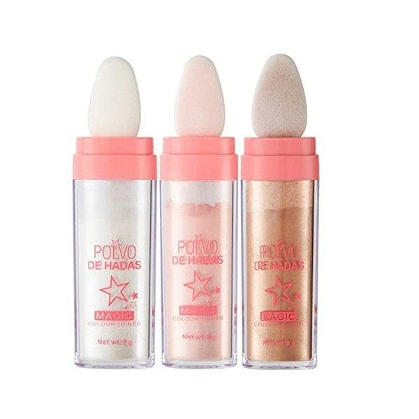 Lucoss Highlighter Maquillage Poudre, Polvo De Hadas Poudre de mise en lumière pour le visage et le corps, Highlighter Stick 