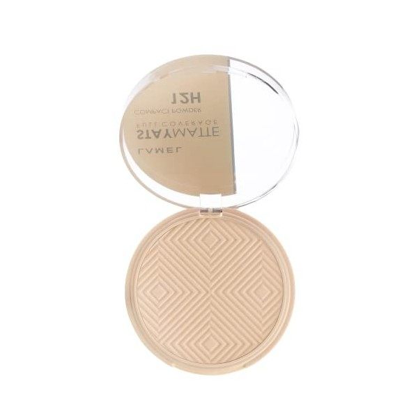 Lamel Stay Matte Poudre Compacte | Couverture Naturelle Légère | Sous-tons Neutres Universels | Cruelty-Free | Ivoire Froid N