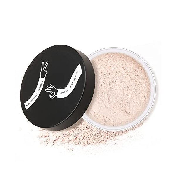 Boobeen Loose Setting Powder Lightweight, Finishing Powder Loose Face Powder Matte Minimise la brillance, contrôle lhuile, p