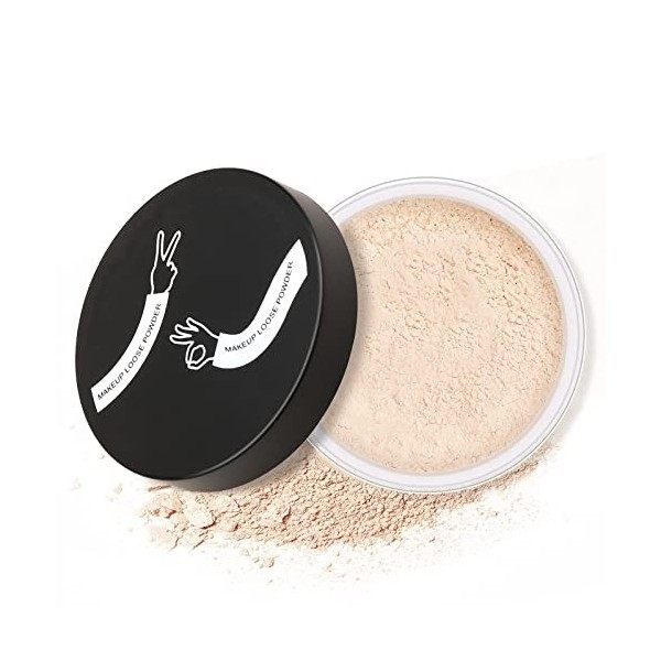 Boobeen Loose Setting Powder Lightweight, Finishing Powder Loose Face Powder Matte Minimise la brillance, contrôle lhuile, p