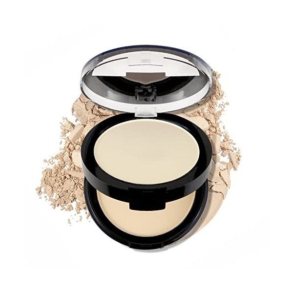 Boobeen Double Layer Matte Setting Powder, Oil Control Pressed Powder Foundation, Pressed Finishing Powder Concealer, Lightwe