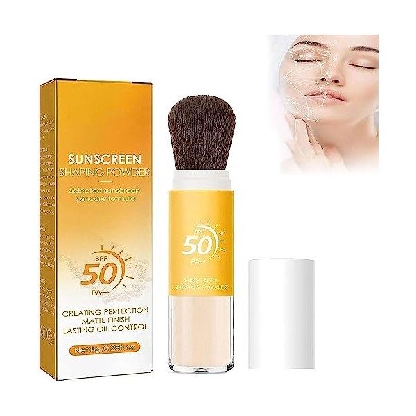 Mineral Sunscreen Setting Powder | Translucent Mineral Brush Powder | Sunscreen-infused Setting Powder for Long-lasting Makeu