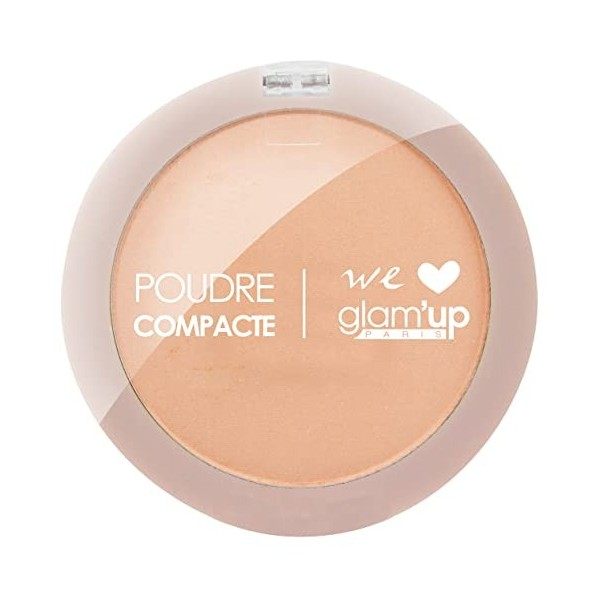 GlamUp Paris - Poudre Compacte - Poudre Pressée - Couverture Complète - Longue Tenue - Fini Mat et Naturel - Contrôle de la
