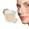 Crème Solaire Poudre Compacte, Fond de teint en poudre pressée imperméable SPF 15, Poudre compacte pour le visage, couverture