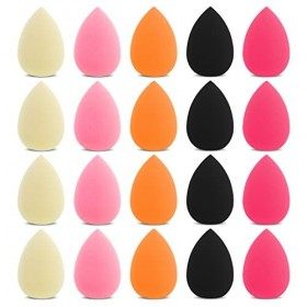 WLLHYF Lot de 20 mini éponges de maquillage pour maquillage - Poudre douce - Puffs colorés pressés pour poudre minérale cosmé