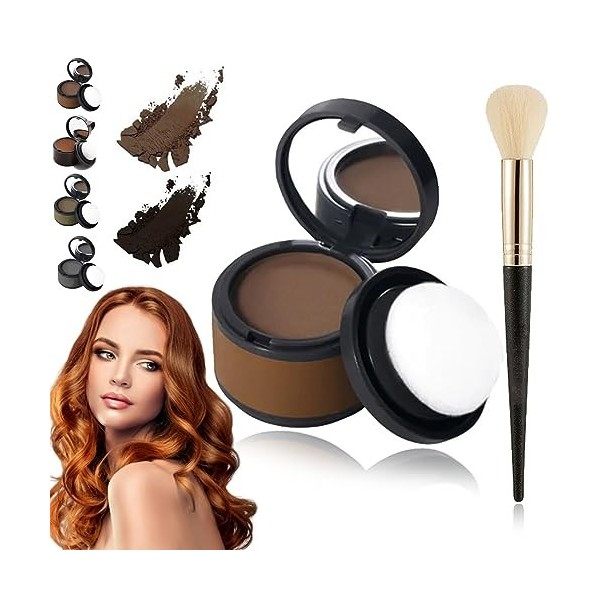 Donubiiu Instant Hair Shading Powder, Hair Powder,Hairline Shadow Powder, Root Touch Up Powder, Waterproof Hairline Powder, H