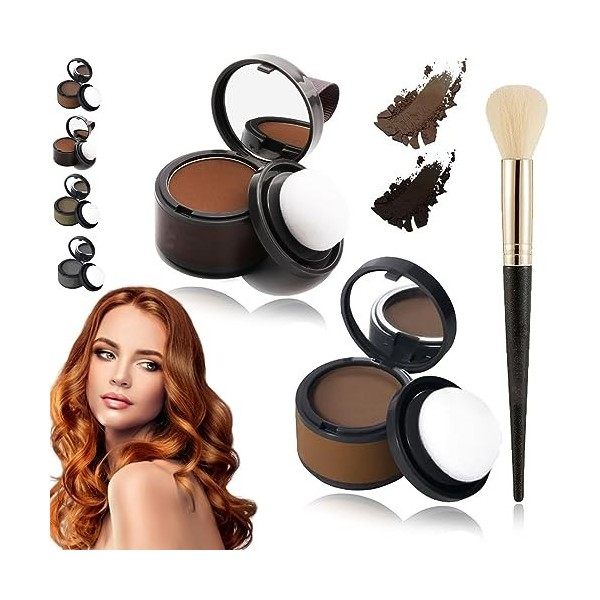 Donubiiu Instant Hair Shading Powder, Hair Powder,Hairline Shadow Powder, Root Touch Up Powder, Waterproof Hairline Powder, H