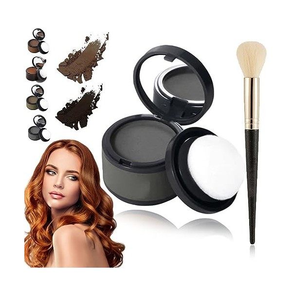 Donubiiu Instant Hair Shading Powder, Hair Powder,Hairline Shadow Powder, Root Touch Up Powder, Waterproof Hairline Powder, H