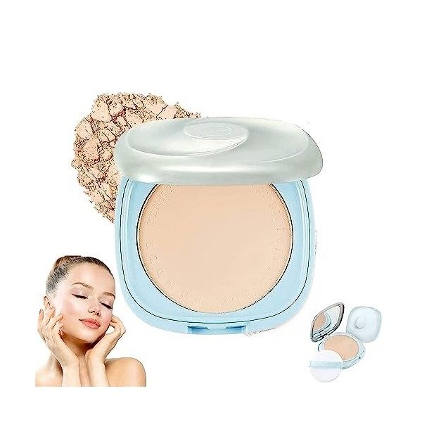 Sunscreen Whitening Waterproof Setting Powder Compact, SPF15+ Sun Protection, Sun Protection Pressed Powder, Waterproof Sweat