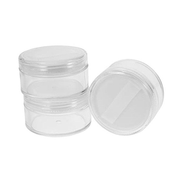 Beavorty 3Pcs Boîtes Étui De Maquillage Clair Récipient Distributeur Récipient Transparent Étui Vide Pour Poudre Pour Le Corp