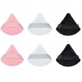 Fezf 6 Bouffées De Maquillage Triangulaires, Houpette Maquillage，Houpette Maquillage Poudre Libre，Adaptées à La Poudre Libre 