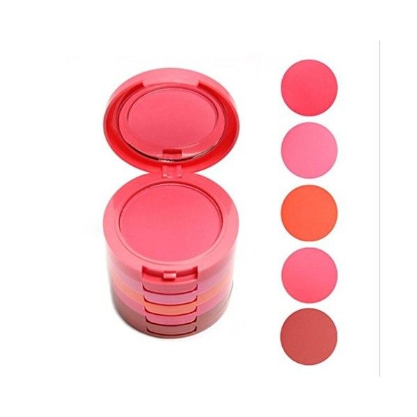 Pure Vie® 5 Couleurs Palette de Maquillage Blush Fard à Joues Poudre Cosmétique Set - Convient Parfaitement pour une Utilisat