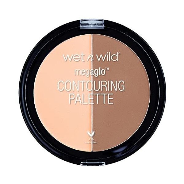 wet n wild – Palette de contouring Mega Glo Countoring – Duo de poudres - Teinte Dulce de leche - 100% Cruelty Free - Produit