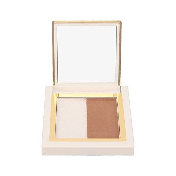 Palette de Surligneur, Poudre Bronzante pour le Visage Maquillage Délicat et Durable Professionnel Portable Femmes Double Cou