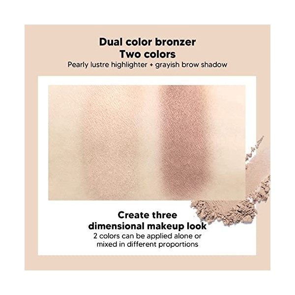 Palette de Surligneur, Poudre Bronzante pour le Visage Maquillage Délicat et Durable Professionnel Portable Femmes Double Cou