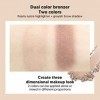 Palette de Surligneur, Poudre Bronzante pour le Visage Maquillage Délicat et Durable Professionnel Portable Femmes Double Cou