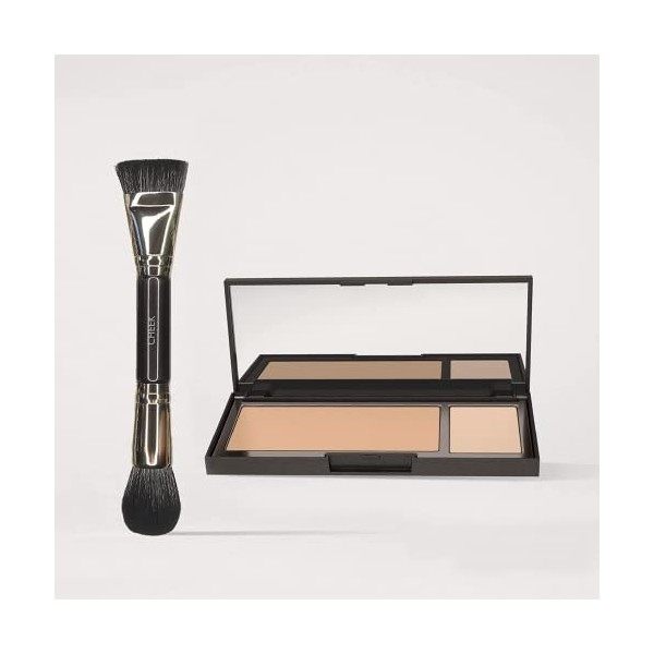 Studio 10 Radiance Glow Voile bronzant, palette de contour compacte avec double extrémité et pinceau de contour de qualité pr