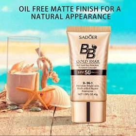 BB Cream avec SPF50+ Gold Snail Sunscreen BB Cream Waterproof Sunblock Foundation Isolation Hydratant BB Cream Maquillage Lon