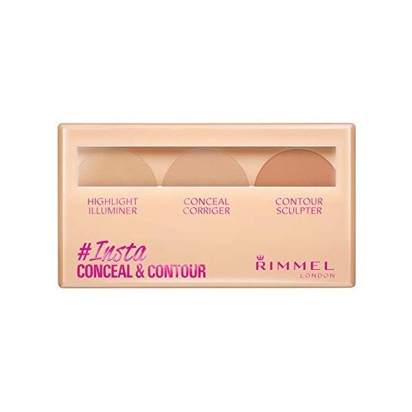 Rimmel London insta numéro 010 dissimuler et Contour Palette, 7 g, lumière - Moyen Anti-cernes / Correcteurs