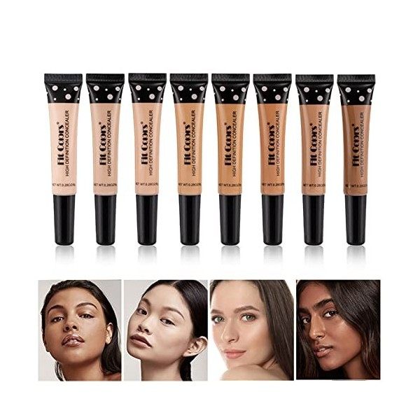 Holzsammlung 8 Couleur Concealer, Correcteur Liquide,Couvrance Intégrale, Longue Tenue, Mat, Correcteur de Qualité pour un Ma