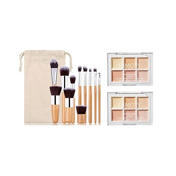 Pure Vie 6 Couleurs Palette Set de Crème Correcteur Contour Mettez Surbrillance Fond de Teint, Longue Imperméable Anti-cernes