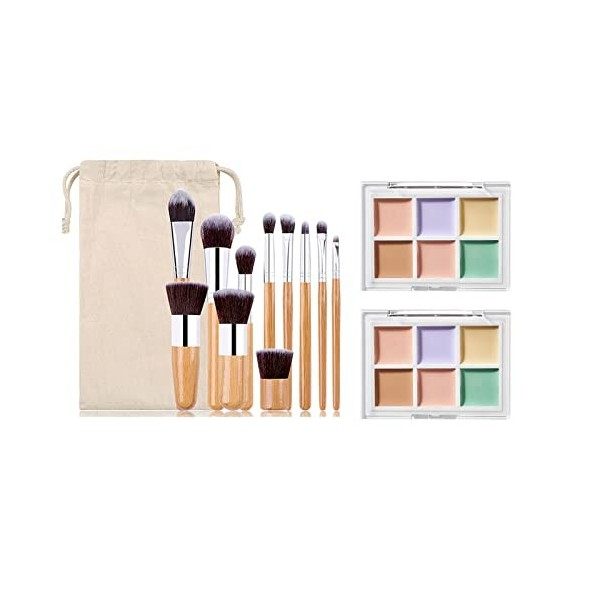 Pure Vie 6 Couleurs Palette Set de Crème Correcteur Contour Mettez Surbrillance Fond de Teint, Longue Imperméable Anti-cernes