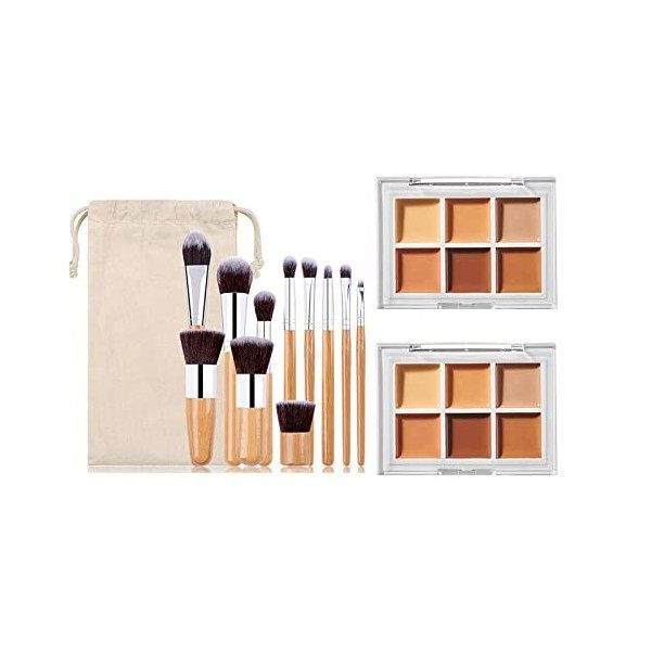 Pure Vie 6 Couleurs Palette Set de Crème Correcteur Contour Mettez Surbrillance Fond de Teint, Longue Imperméable Anti-cernes