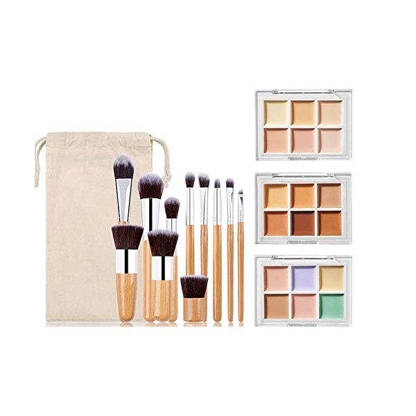 Pure Vie 6 Couleurs Palette Set de Crème Correcteur Contour Mettez Surbrillance Fond de Teint, Longue Imperméable Anti-cernes