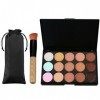 Vtrem 15 Couleurs Palette Correcteur De Teint Anti-Cernes Contour Palette Concealer Maquillage Professionnel Avec Pinceau De 