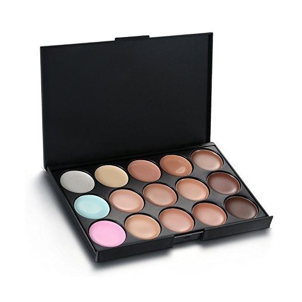 Vtrem 15 Couleurs Palette Correcteur De Teint Anti-Cernes Contour Palette Concealer Maquillage Professionnel Avec Pinceau De 