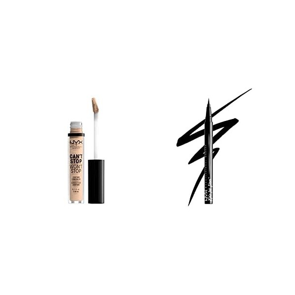 NYX PROFESSIONAL MAKEUP Anticernes/Correcteur - Cant Stop Wont Stop Contour Concealer - Light Ivory & Crayon à Sourcils Ult