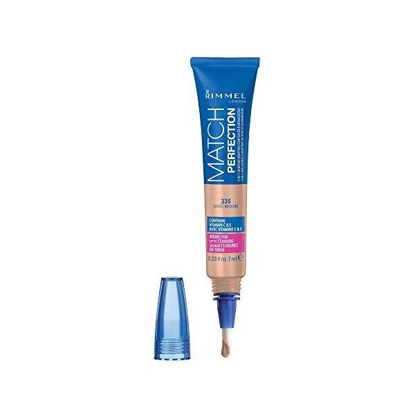 Rimmel Match Perfection 2-in-1 Concealer and Highlighter, Light Medium, 1 Count Anti-cernes / Correcteurs