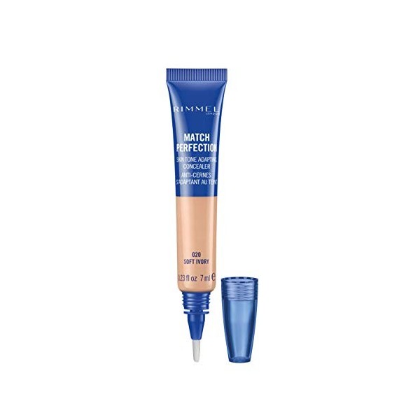 Rimmel London Match Perfection Light Coverage Liquid Concealer, 020 Soft Ivory, 7ml Anti-cernes / Correcteurs